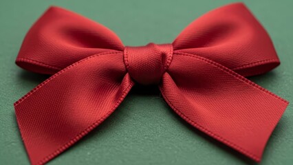Elegant red bow accentuates the festive spirit adding a touch of refined charm to celebrations, perfect for holiday promotions, gift wrapping tutorials, and seasonal marketing campaigns