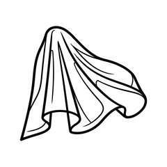 Abstract Flowing Draped Fabric Outline Illustration