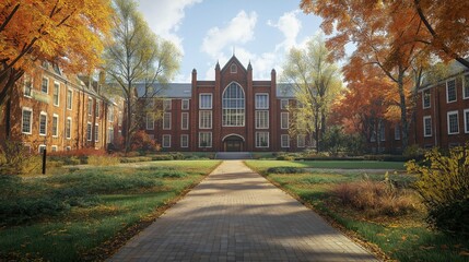 Historic Campus in Autumn Glow