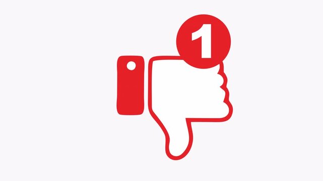 Red dislike symbol suitable for social media platforms, articles, and blog posts about negative feedback or disapproval.