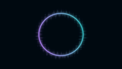 Soft pastel neon circle with lilac to teal gradient glow on a dark background. Minimal futuristic light frame for digital layouts and elegant visuals.