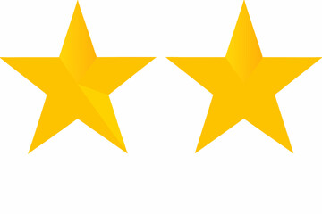 Two golden stars on a white background a simple and bright illustration