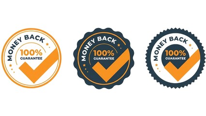 100% money back guarantee emblem set provides peace of mind and builds customer trust in your brand