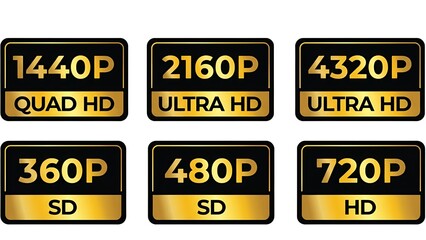 Display resolutions from standard definition to ultra high definition for screens and monitors