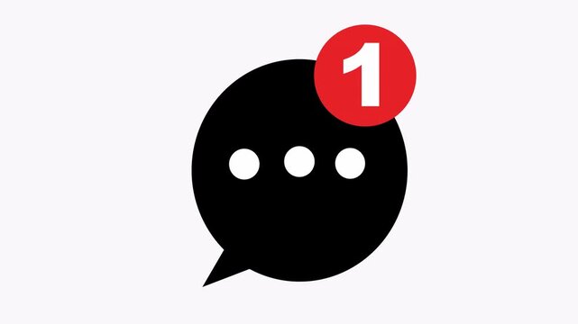Message icon with one unread message notification symbol. Message icon suitable for websites, social media, and apps with notifications.