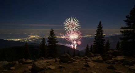 A festive sky glows above an empty wooden pier