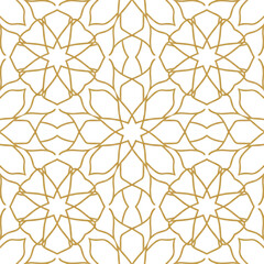 Obraz premium Elegant gold geometric pattern on white background seamless ornamental design for luxurious interiors and sophisticated branding projects