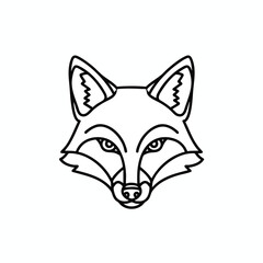 Fototapeta premium Simple Line Art Fox Illustration