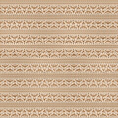 Seamless pattern with repeating ornate lace-like motifs, fan shapes and delicate linear details. Refined, symmetrical texture, reminiscent design of vintage fabric, decorative embroidery illustration.