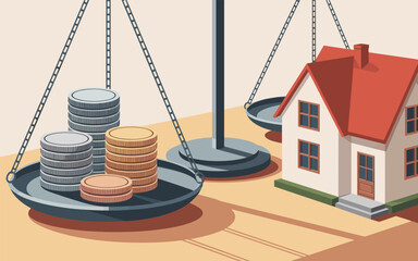 Balancing the scales of property investment A visual representation of financial considerations in real estate ownership