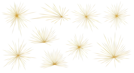 Golden Starbursts on Black Background