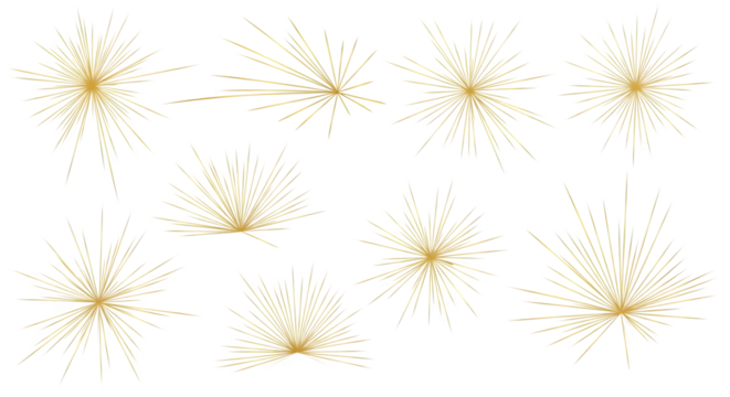 Golden Starbursts on Black Background - Powered by Adobe