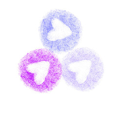 Three Grunge Colorful Hearts transparent png