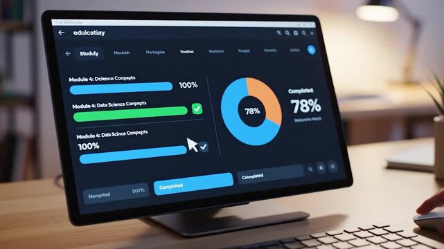 Data science module progress and completion dashboard