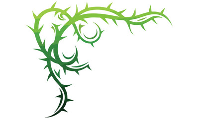 Thorn Frame Design – Crown of Thorns, Decorative Vine Border & Tribal Corner Art