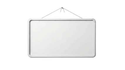 Blank Sign Hanging on White Background