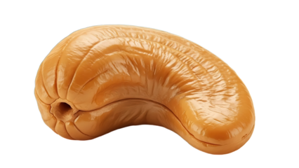 Cashew nut on white or transparent background