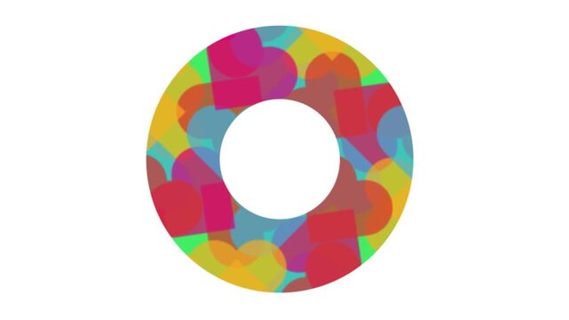 Abstract design of vibrant circles and rectangles pattern