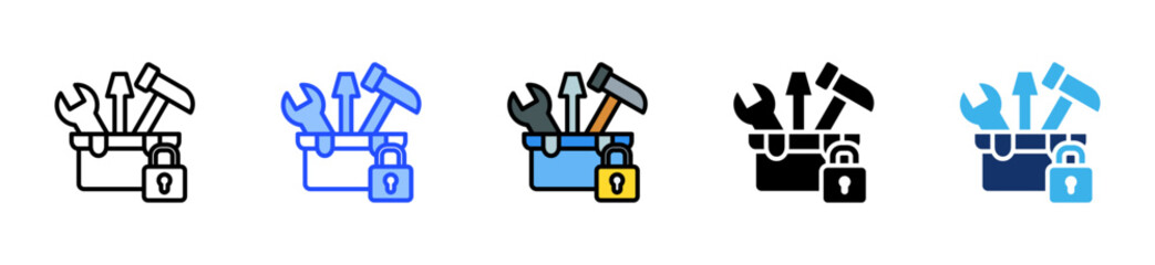 Privacy Tools Icon Collection With Multiple Styles