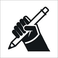 Hand tool vector icon illustration set featuring hammer, brush, and sharp knife silhouette design