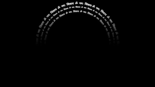 Om Namah Shivaye Rotating Text Black Background