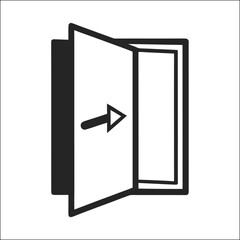 Empty refrigerator vector illustration of an open metal fridge door in a kitchen