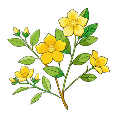 A beautiful vector illustration of a seamless yellow flower bouquet and leaf pattern for spring and summer design