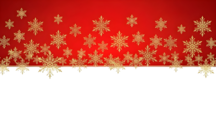 Golden Snowflakes on Red and Black Background