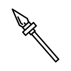 Outline Icon of a Spear Weapon