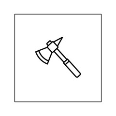 Axe and Pick Line Icon