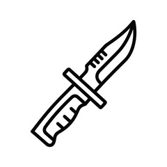 Combat Knife Outline Icon