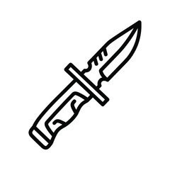 Tactical Knife Line Art Icon