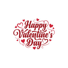 Happy Valentine's Day Heart Typography