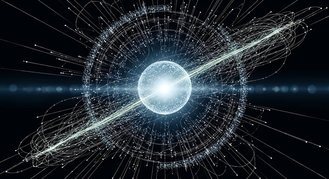 Abstract Quantum Particle Visualization with Dynamic Energy Lines
