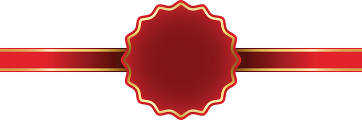 Red and Gold Ribbon with Rosette Graphic