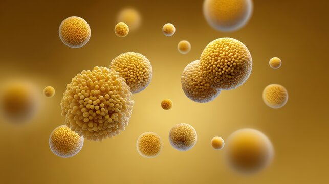 Photorealistic background of floating pollen particles for allergy awareness design - Powered by Adobe