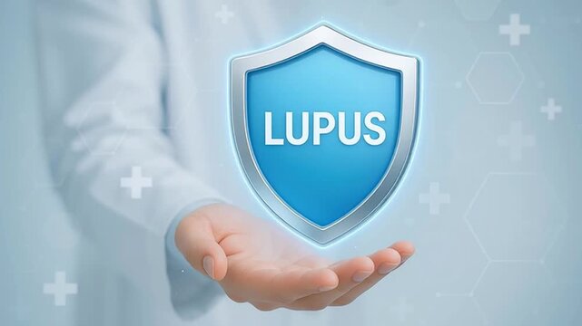 Innovative Medical Technology Hand Holding Digital Shield for Protection and Security in Healthcare, Emphasizing Trust and Awareness for Lupus Understanding and Support - Powered by Adobe