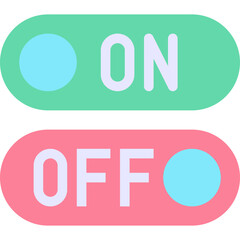 Toggle On Off Switch Flat Style Vector Icon