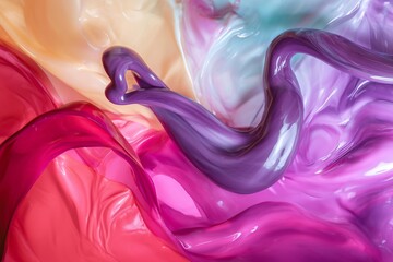 Multi-color glossy fluid swirl