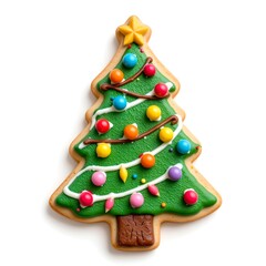 Colorful Christmas Tree Icing Cookie