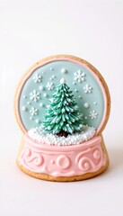 Cute Pastel Snow Globe Icing Cookie
