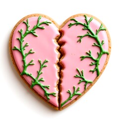Decorative Broken Heart Icing Cookie