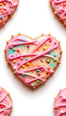 Cute Chubby Heart Cookie with Playful Thorns and Pastel Frosting