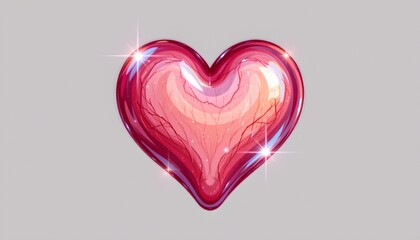 Pastel Cartoon Thorn Heart with Glossy Highlights