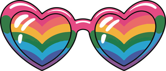 Heart Sunglasses Vector | Valentine Fashion Illustration