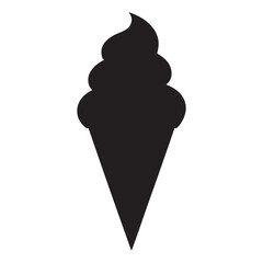 Ice cream cone icon vector silhouette 