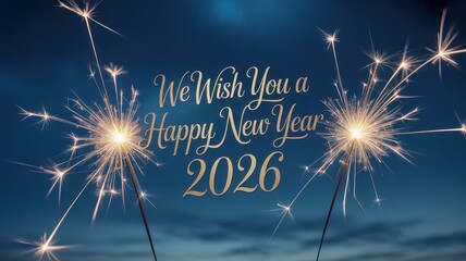 Sparkling new year 2026 celebration with festive wishes