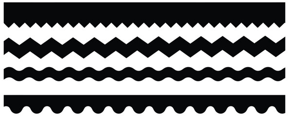 border lines with different wavy and zigzag edges isolated on white,Slant line halftone gradation texture. Fading diagonal stripe gradient background. Black oblique pattern backdrop © Welcome