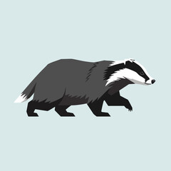 Obraz premium Vector Illustration of a Badger in Motion