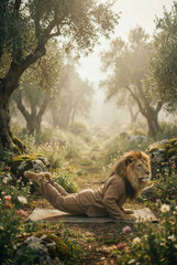 ion doing yoga surrounded by beautiful nature